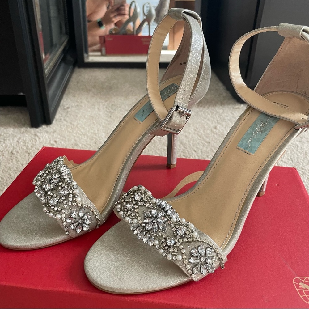 Betsey Johnson Bridal Shoes Jeweled Champagne